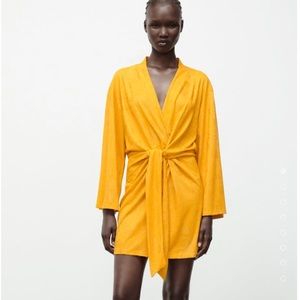 Zara Kimono Style Front Wrap Short Dress-- New!